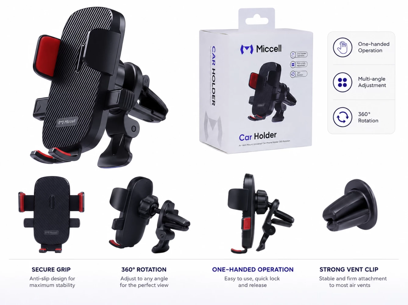 Support Voiture Miccell CH10 – Black